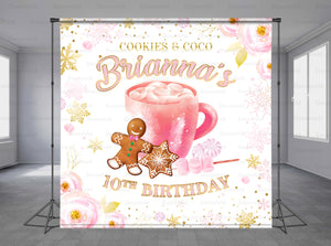 Winter Cookies Coco Personalized Event Backdrop BBC-1287