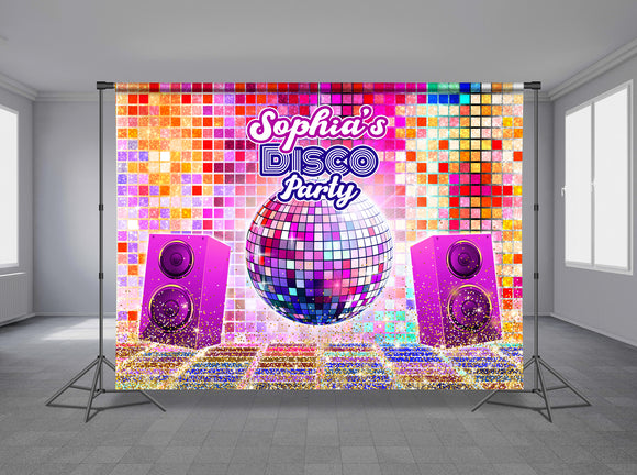 70s Disco Personalized Event Backdrop MIX-1006