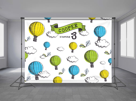 Air Balloons Personalized Event Backdrop MIX-1008