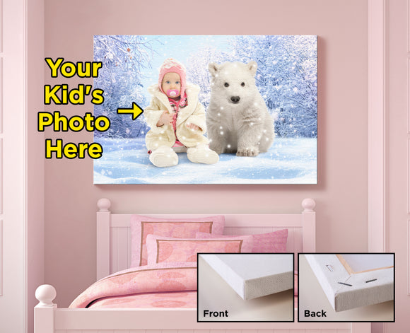 Baby Polar Bear Personalized Mounted Canvas MC-1002