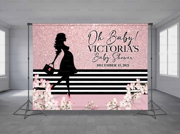 Baby Shower Personalized Event Backdrop MIX-1239