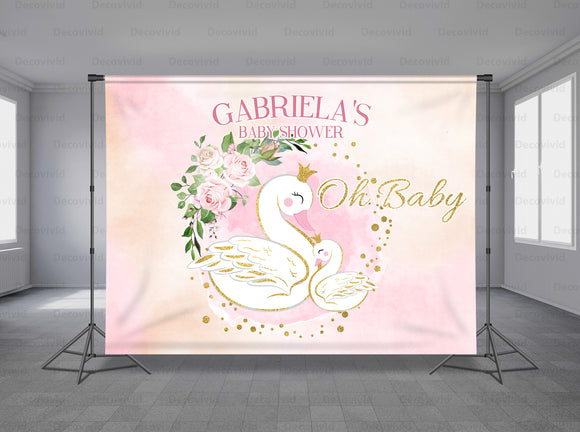 Baby Shower Personalized Event Backdrop MIX-1240