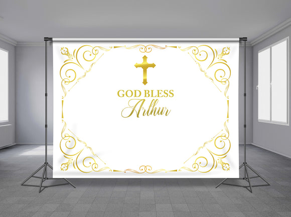 Decorative Baptism Personalized Event Backdrop RLG-1007