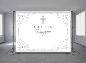 Decorative Baptism Personalized Event Backdrop RLG-1008