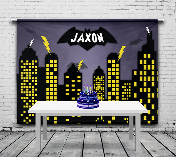 Batman Cityscape Personalized Event Backdrop BBC-1045