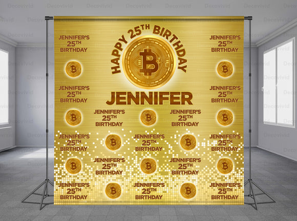 Bitcoin Personalized Event Backdrop MIX-1243