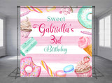 Watercolor Candy Personalized Event Backdrop BBC-1283