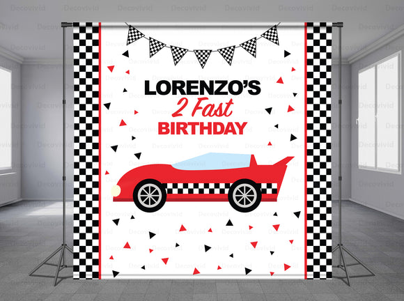 Speed Cars Personalized Event Backdrop BBC-1285