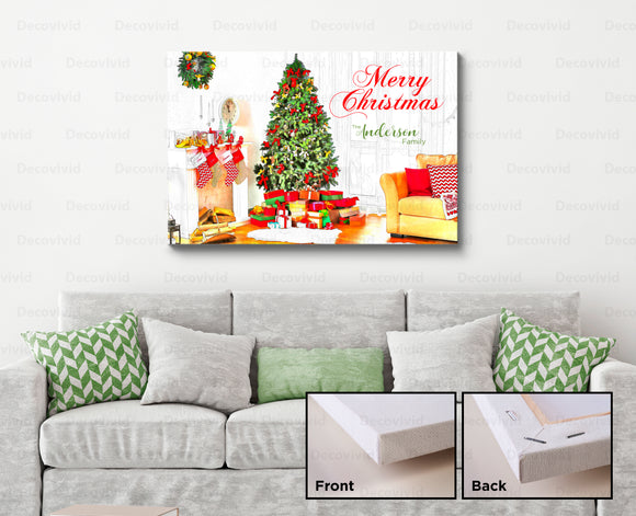 Christmas Holiday Personalized Mounted Canvas MC-1009