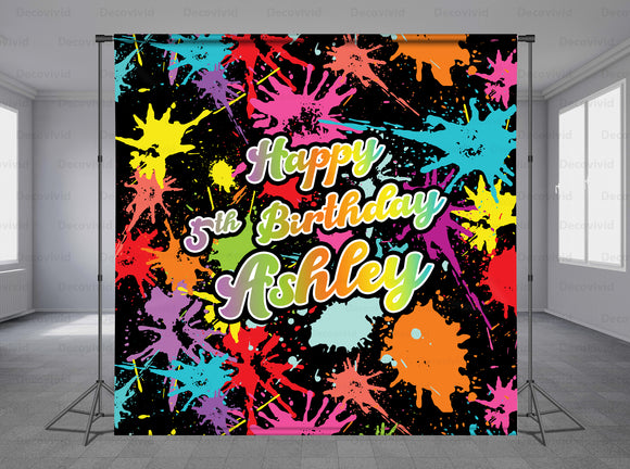 Color Splash Personalized Event Backdrop BBC-1285