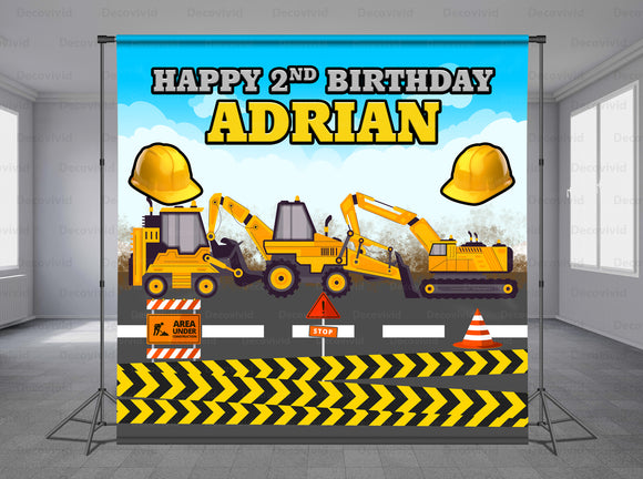 Construction Personalized Event Backdrop MIX-1228