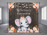 Baby Elephant Personalized Event Backdrop BBC-1286