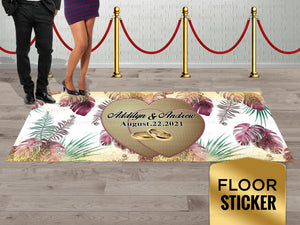 Floral Wedding Event Floor Sticker FLS-1022