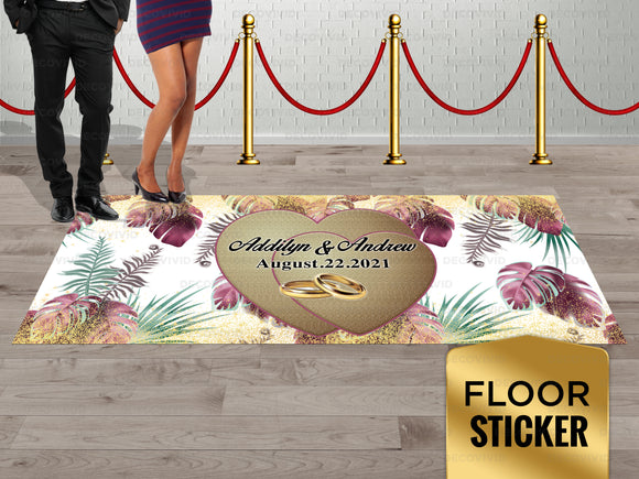 Floral Wedding Event Floor Sticker FLS-1022