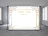 Corner Flowers Personalized Event Backdrop FLW-1009