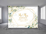 Modern Flowers Frame Personalized Event Backdrop FLW-1017