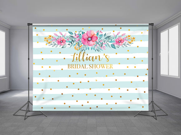 Flower Bouquet Personalized Event Backdrop FLW-1022