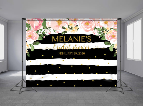 Luxury Flower Personalized Event Backdrop FLW-1026