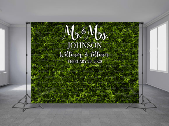 Leaf Wall Background Personalized Event Backdrop FLW-1027