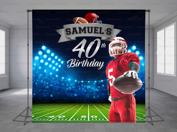 American Football Personalized Event Backdrop MIX-1236