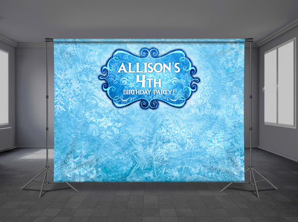 Winter Frozen Personalized Event Backdrop BBC-1099