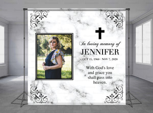 Funeral Personalized Event Backdrop MIX-1257