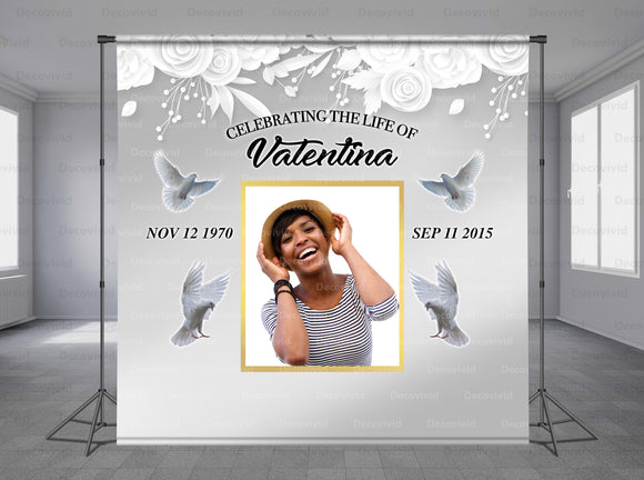 Funeral Personalized Event Backdrop MIX-1258