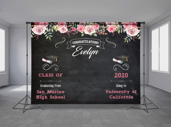 Graduations Personalized Event Backdrop GRD-1004