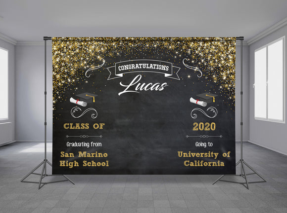 Graduations Personalized Event Backdrop GRD-1005