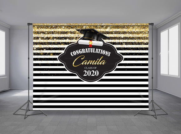 Graduations Personalized Event Backdrop GRD-1006