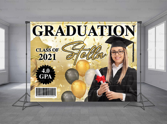 Graduations Magazine Personalized Event Backdrop GRD-1020