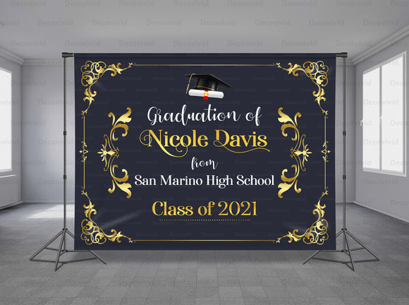 Graduations Personalized Event Backdrop GRD-1044