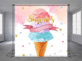 Ice Cream Scoop Personalized Event Backdrop BBC-1284