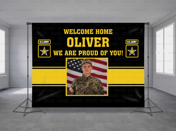 U.S. Army Welcome Home Personalized Event Backdrop MIX-1206