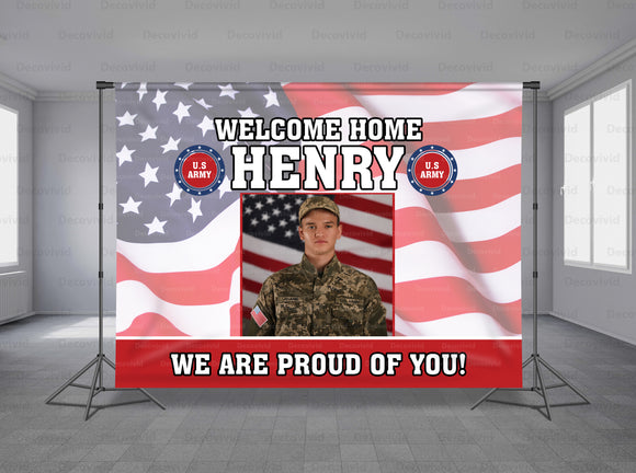 U.S. Army Welcome Home Personalized Event Backdrop MIX-1207