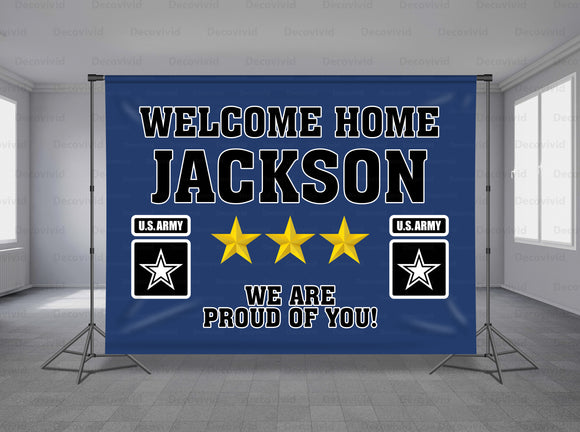 U.S. Army Welcome Home Personalized Event Backdrop MIX-1209