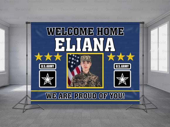 U.S. Army Welcome Home Personalized Event Backdrop MIX-1210