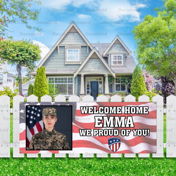 Welcome Home Personalized Outdoor Fence Banner FB-1025