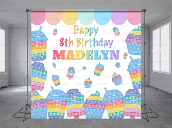 Pop It Fidget Toy Personalized Event Backdrop MIX-1245