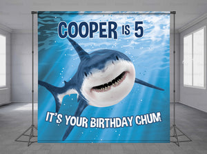 Shark Personalized Event Backdrop BBC-1288