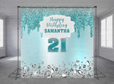 Diamond Birthday Personalized Event Backdrop MIX-1270