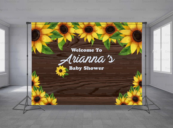 Sun Flower Personalized Event Backdrop FLW-1045