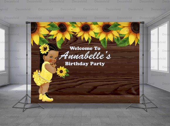 Sun Flower Personalized Event Backdrop FLW-1046