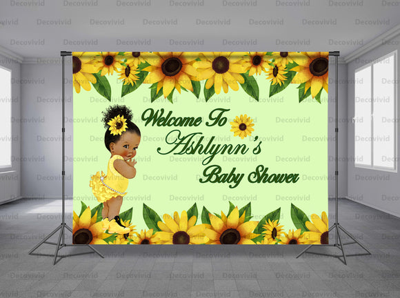 Sun Flower Personalized Event Backdrop FLW-1048