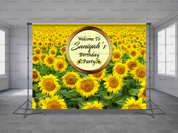 Sun Flower Personalized Event Backdrop FLW-1047