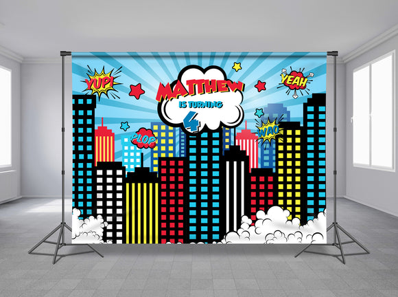 Superhero Personalized Event Backdrop BBC-1235