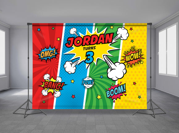 Superhero Personalized Event Backdrop BBC-1236