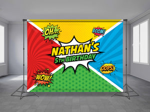 Superhero Personalized Event Backdrop BBC-1240