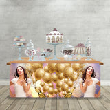 Gold Champagne Table Front Personalized Table Front Banner TFR-1004