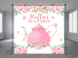 Tea Pot Personalized Event Backdrop MIX-1262